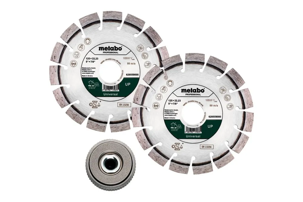 Metabo Accessoires 628582000 Set 2x disque de ponçage diamanté Ø 125x22,23mm, "UP "+ 1x Quickspannmutter 630800000
