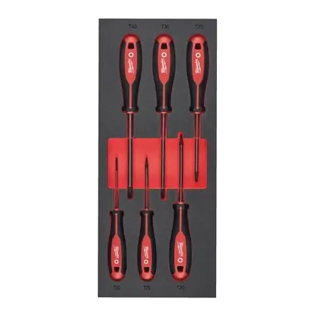 Milwaukee Accessoires 4932492392 Tournevis TX Set 2 (6 pièces) dans une incrustation de mousse