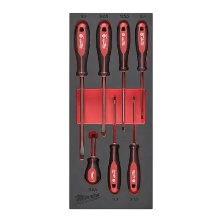 Milwaukee Accessoires 4932492395 Ensemble de tournevis SL (7 pièces) dans une incrustation de mousse