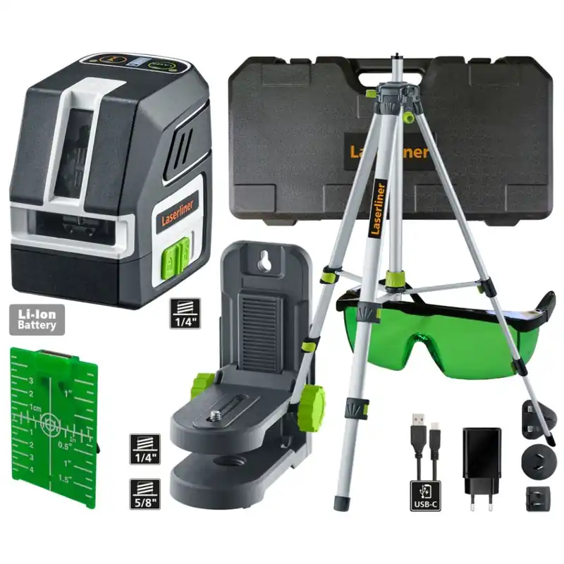 Laserliner 036.713A PocketCross-Laser 2G Set 150 cm cross line laser vert avec trépied 150 cm