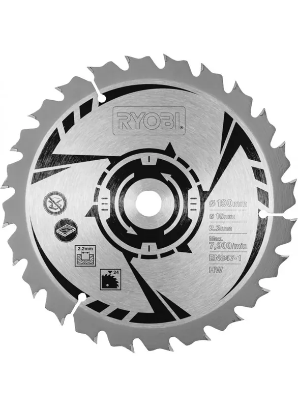 Ryobi Accessoires 5132002580 Lame de scie circulaire HM 190 x 16 x 24T