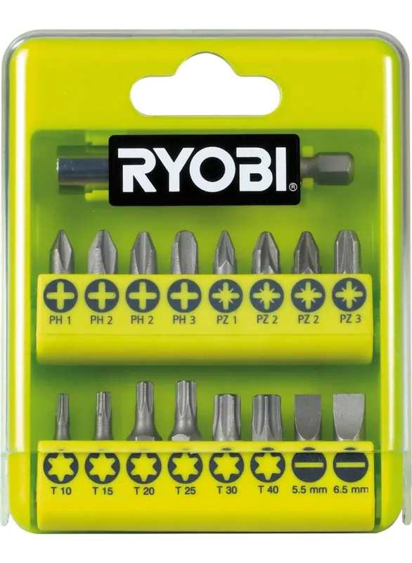 Ryobi Accessoires 5132002550 RAK17SD Jeu de tournevis 17 pièces