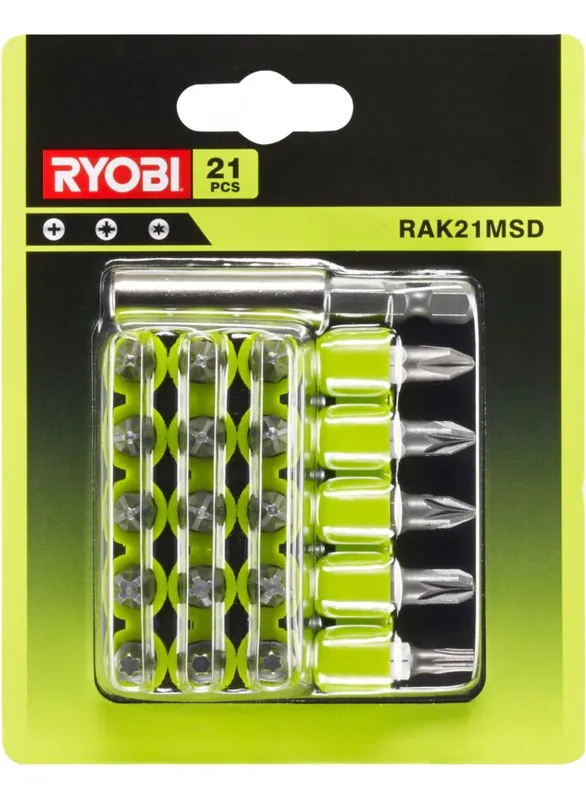 Ryobi Accessoires 5132003304 RAK21MSD Jeu de tournevis 21 pièces