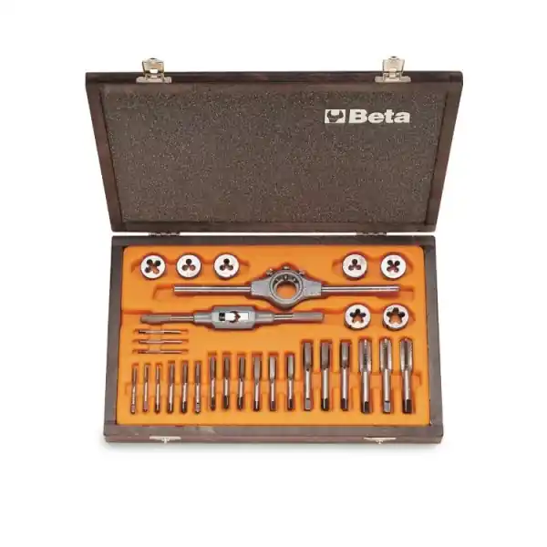 Beta 004460055 446/C30 Taraudage, jeu de lames de coupe Métrique 30 pièces M3-M12 en coffret