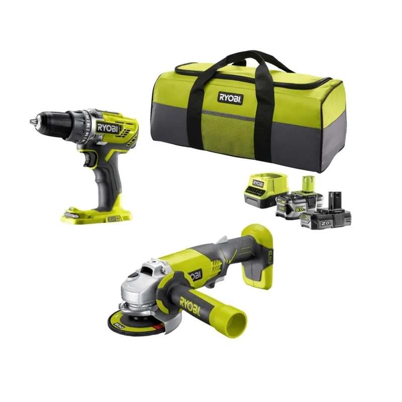 Ryobi 5133003819 R18DDAG-252S Comboset 18 Volt 2.0/5.0 Ah Li-ion