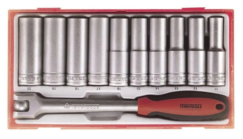 Teng Tools 122090103 Jeu de capuchons profonds 11 pcs 1/2 Tc-tray