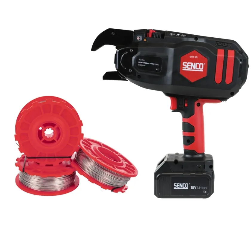 Senco 9VS2002N08A40 SRT40 Machine à tresser à batterie 18V 4.0Ah Li-Ion 9VS2002N + 40 rouleaux de fil à tresser