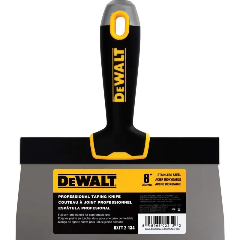 DeWalt Accessoires 2-134 Couteau à mastic lame haute acier inoxydable manche souple 204 mm
