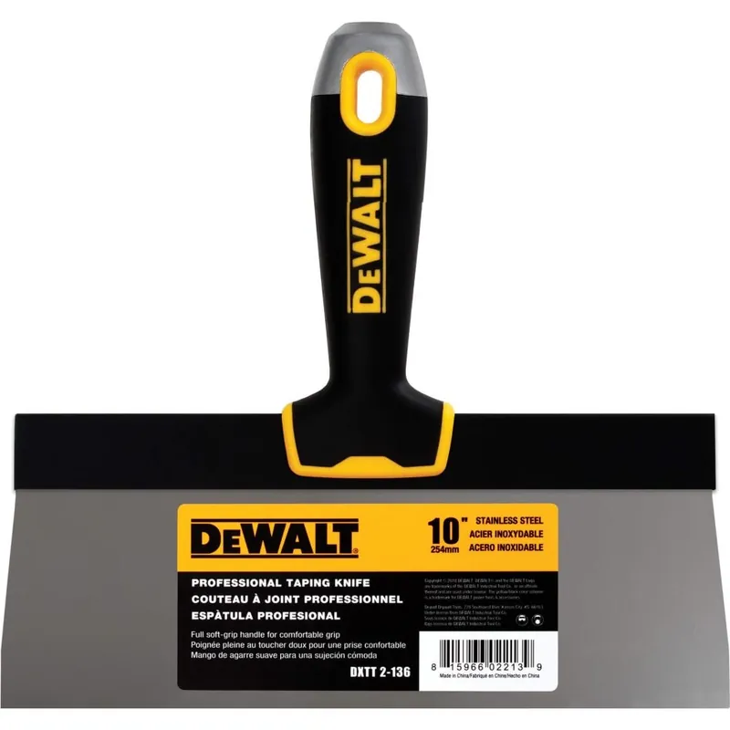 DeWalt Accessoires 2-136 Couteau à mastic lame haute acier inoxydable manche souple 254 mm