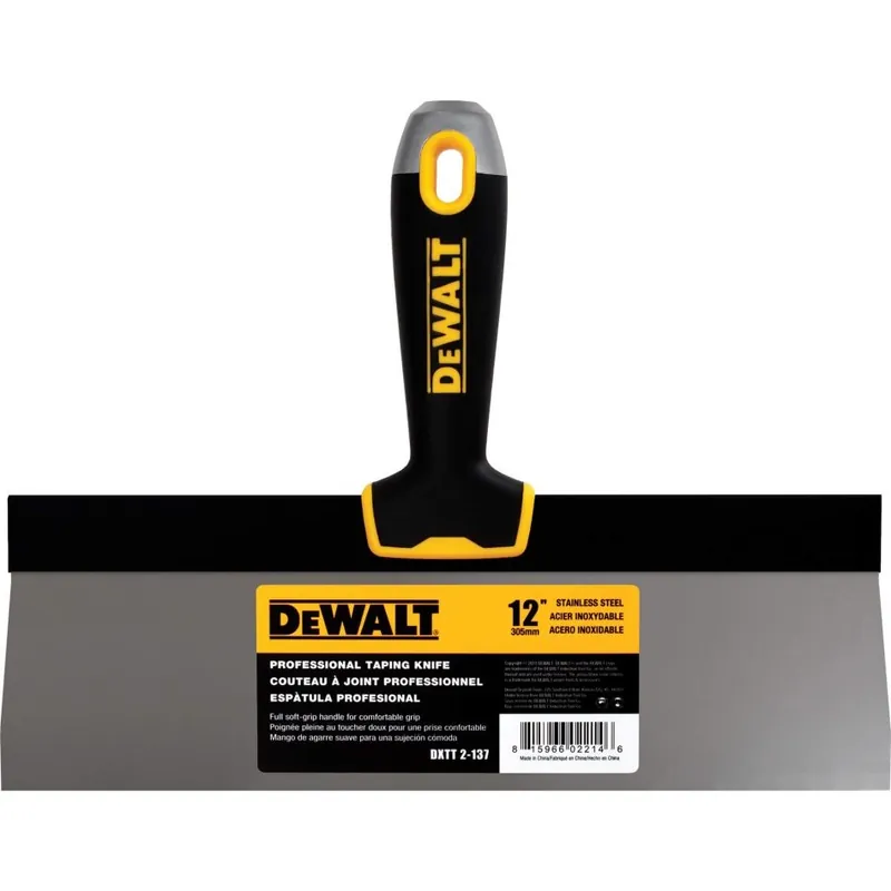 DeWalt Accessoires 2-137 Couteau à mastic lame haute acier inoxydable manche souple 305 mm