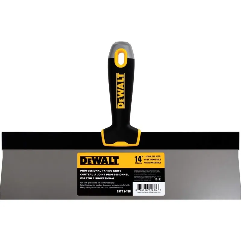 DeWalt Accessoires 2-138 Couteau à mastic lame haute acier inoxydable manche souple 356 mm
