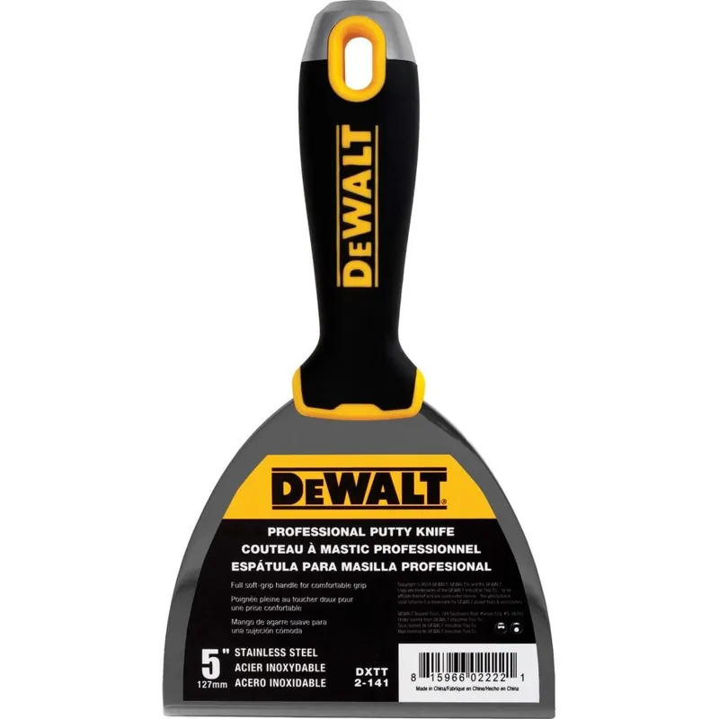 DeWalt Accessoires 2-141 Couteau à remplir acier inoxydable manche souple résistant aux chocs 127 mm