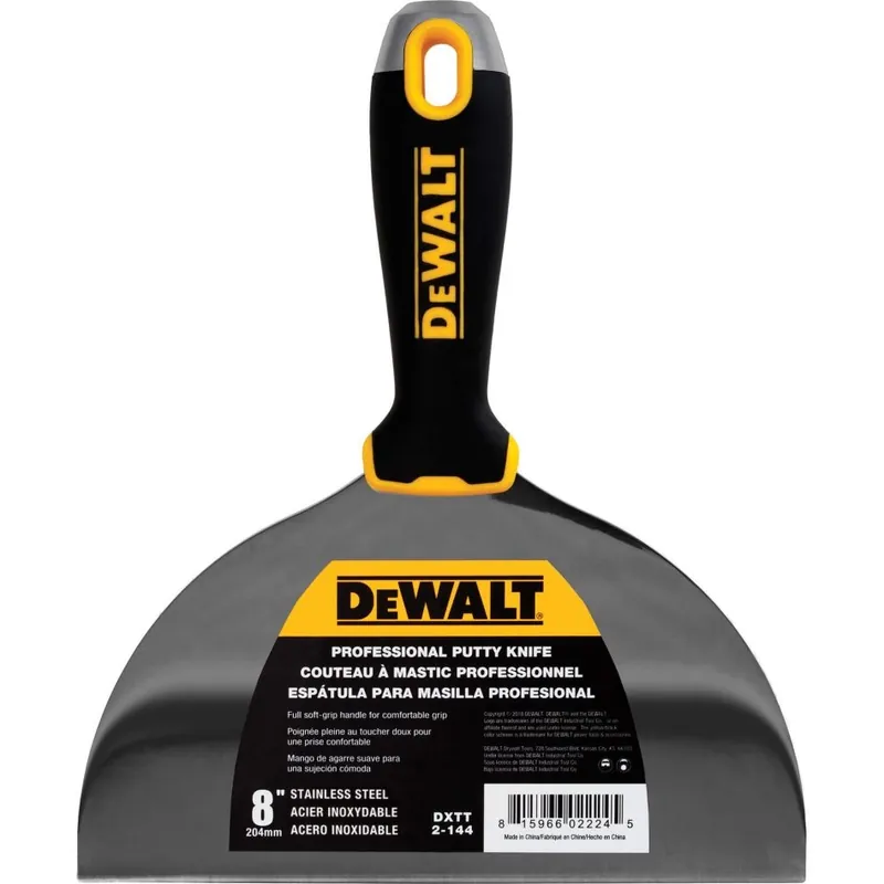 DeWalt Accessoires 2-144 Couteau à remplir acier inoxydable poignée souple résistante aux chocs 204 mm