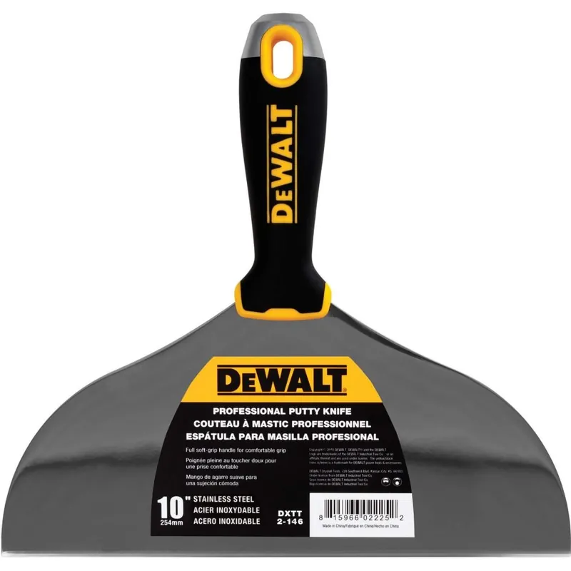 DeWalt Accessoires 2-146 Couteau à mastic acier inoxydable manche souple résistant aux chocs 254 mm
