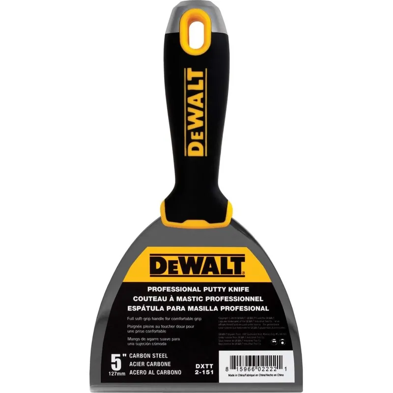 DeWalt Accessoires 2-151 Couteau à mastiquer acier au carbone manche souple résistant aux chocs 127 mm