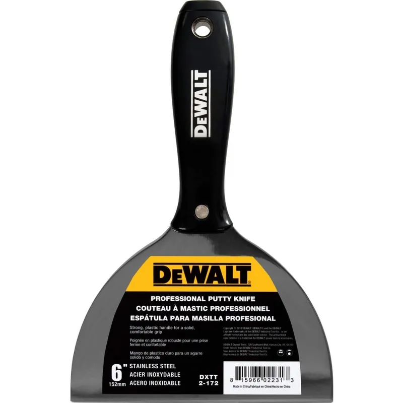DeWalt Accessoires 2-172 Couteau à remplir acier inoxydable manche en plastique noir 152 mm