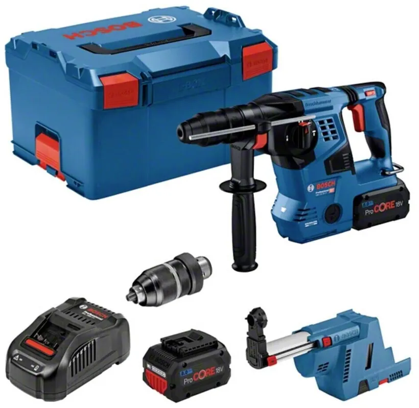 Bosch Bleu 0611921003 GBH 18V-28 CF Marteau combiné avec aspiration 18V 8.0Ah ProCore en L-Boxx 238 611921003