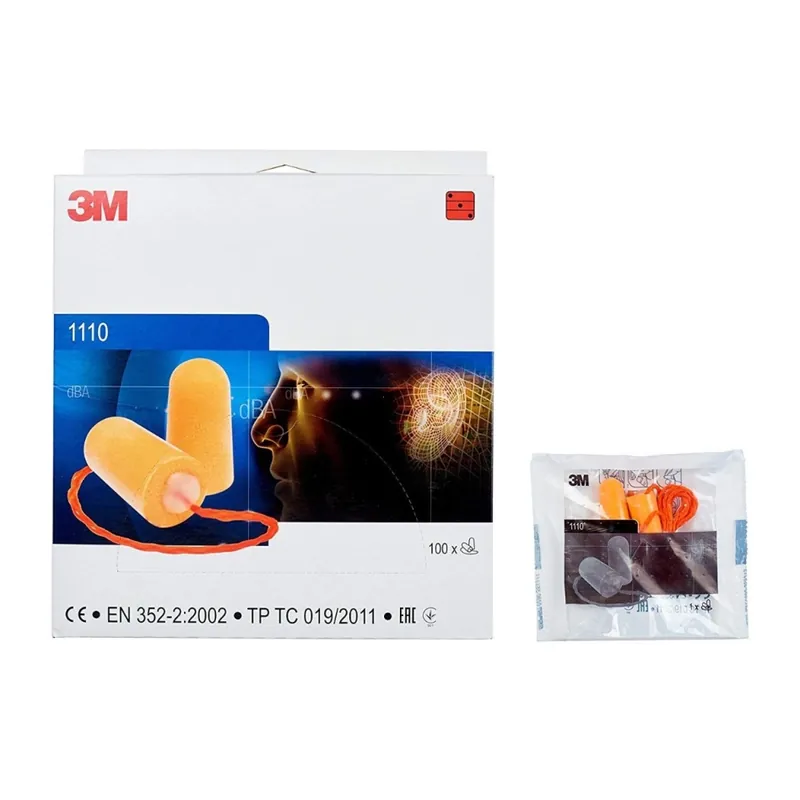 3M 6.21.15.215.00 Bouchons d‘oreille, 37 dB, avec cordon, 100 paires/boîte, 1110