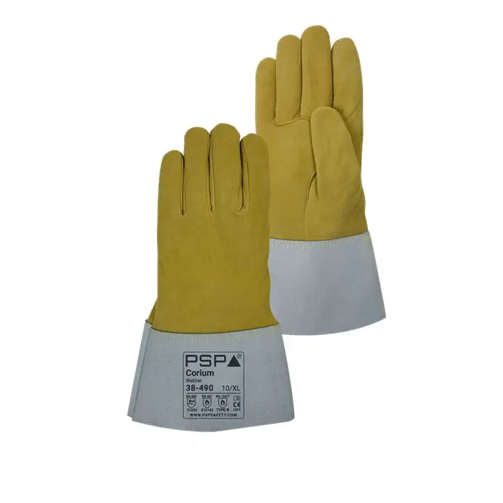 PSP 2.03.38.490.09 38-490 Gants de soudage TIG Cuir fendu de cerf Paire Taille 9