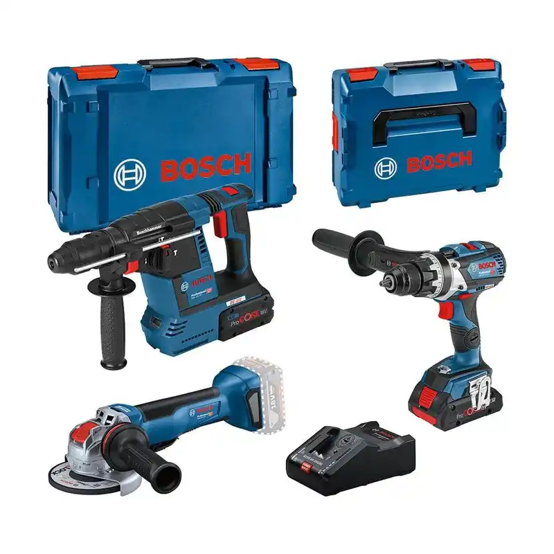 Bosch Bleu 0615990N2X Combiset 18V 3 machines 1x4.0Ah + 1x8.0Ah et chargeur GAL 18V-160 L en XL-BOXX
