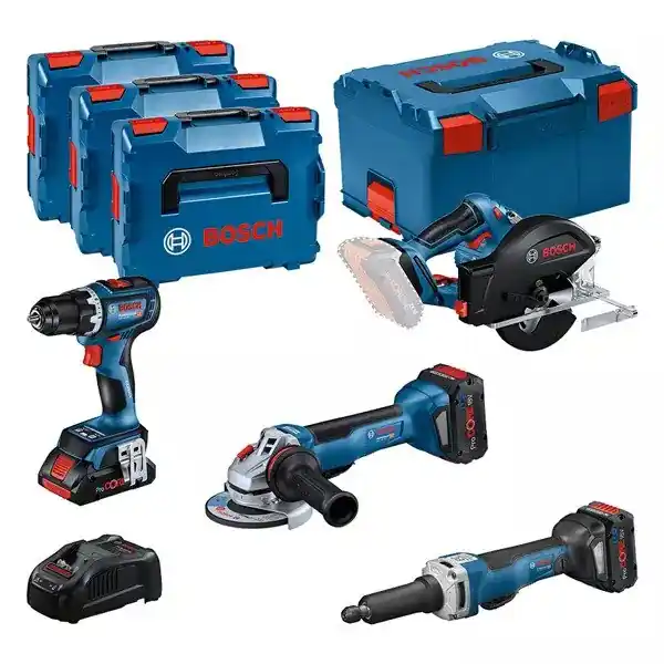 Bosch Bleu 0615990N3A 4 ToolKit 18V - 4 machines + 1 x ProCore 18V 4.0Ah + 2 x ProCore 18V 5.5Ah Comboset en L-Boxx