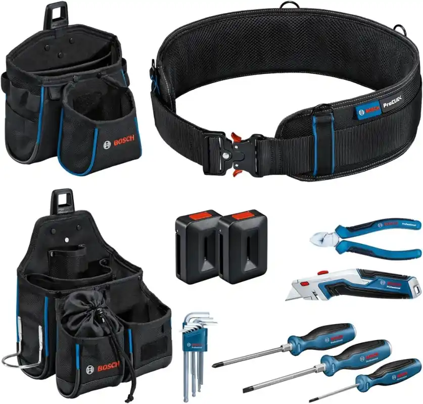 Bosch Bleu Accessoires 1600A02H5C Ceinture à outils et set d‘outils à main Professionnel