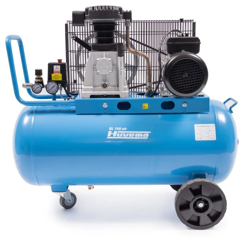 Huvema 21663 Compresseur d‘air lubrifié à courroie 100 litres