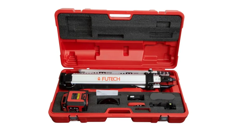 Futech 062.03R.CS Spinner Red Case Set Rotation Laser + Tripod + Staff in case