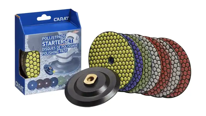 Carat EGPSET0000 Jeu de tampons de polissage diamantés secs 125 mm K50-100-200-400-800-1500-3000