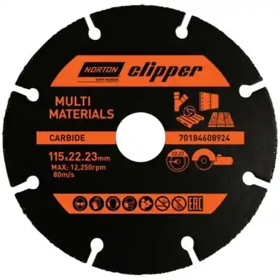 Norton Clipper 70184608308 Lame de scie en carbure multi-matériaux pour meuleuses d‘‘angle 76 mm