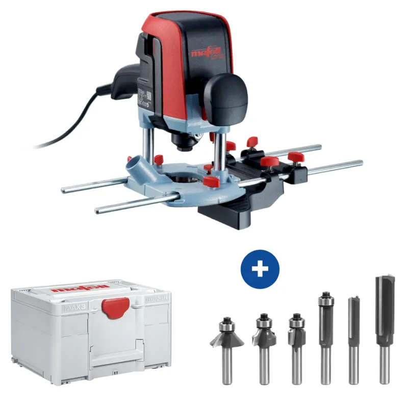 Mafell 1P0422 LO55 Défonceuse en coffret MAX3 + jeu de défonceuses LO-FS8 6T 6 pièces