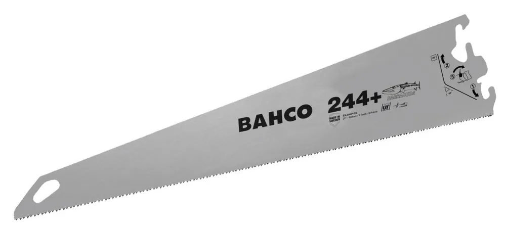 Bahco EX-244P-22 Lame de scie Barracuda, pour poignées BHS, pour matériaux moyens à grossiers, 7/8 TPI, 22", 550 mm