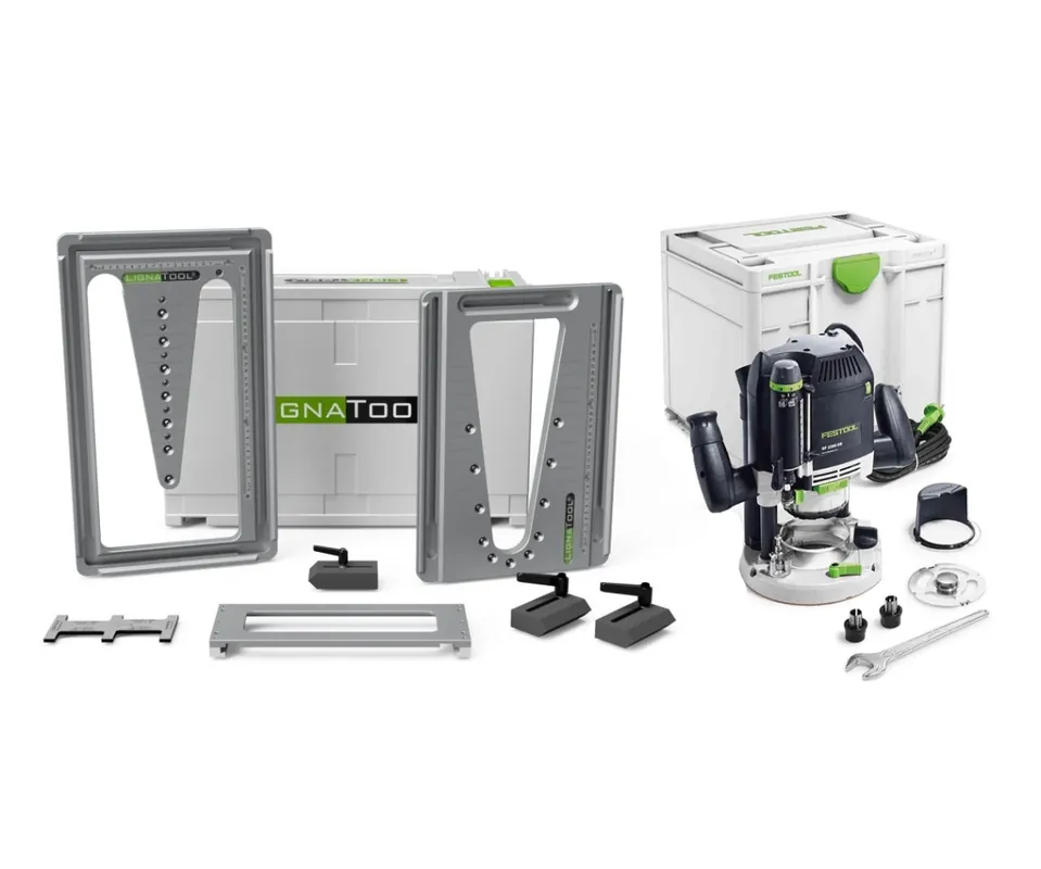Lignatool LT080STOF2200 Ensemble de gabarits pour le toupillage de queues d‘‘aronde + Défonceuse Festool OF2200EB-Plus