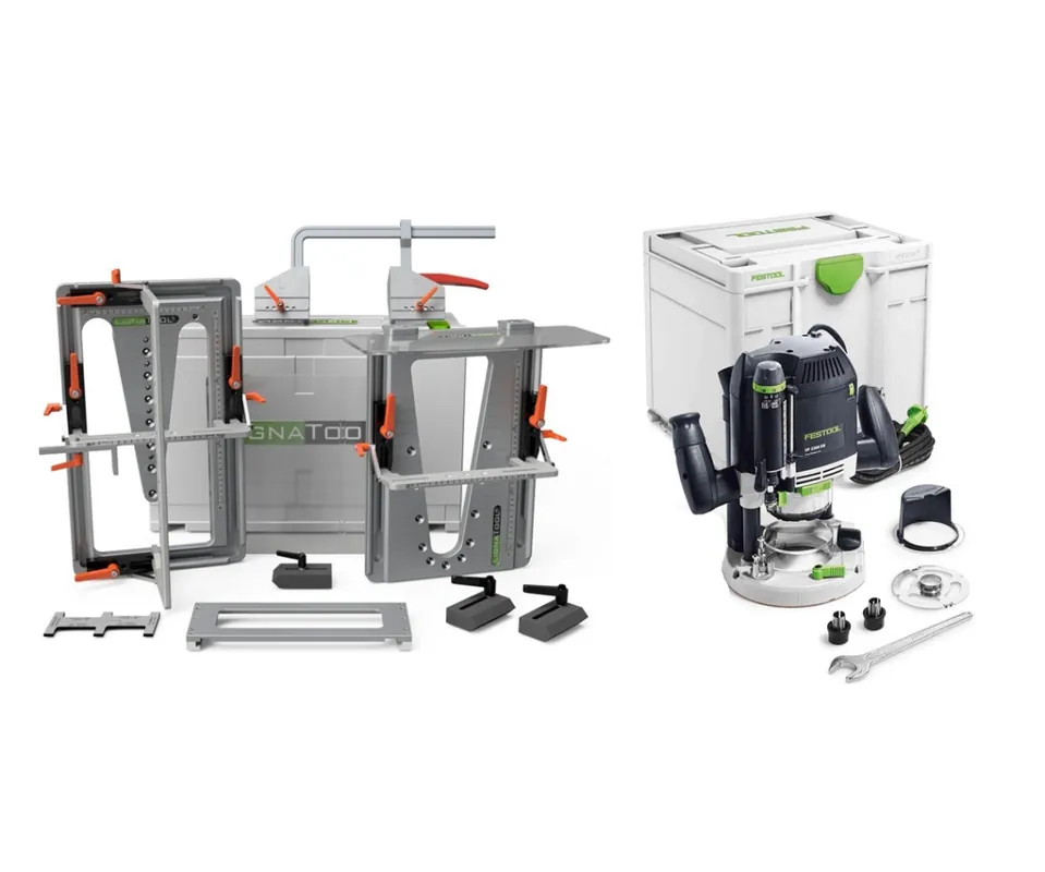 Lignatool LT080CFOF2200 Ensemble de gabarits pour le toupillage de queues d‘aronde - kit confort + défonceuse Festool OF2200EB-Plus