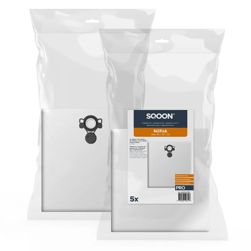 SQOON 42279-5PRO Sac à poussière Nilfisk Attix 30 / 40 / 50 series PRO 5 pcs.