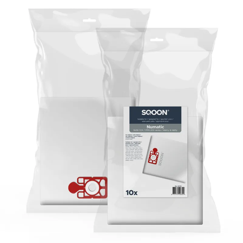 SQOON 42116 Sac à poussière Numatic NVM 1CH Henry/James 10 pièces