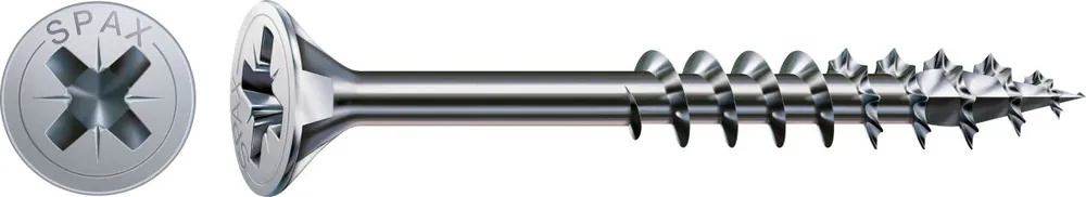SPAX 1081010500903 Vis universelle 5 x 90 mm, Tête fraisée, Croix PZ2, filet partiel, WIROX - 100ST
