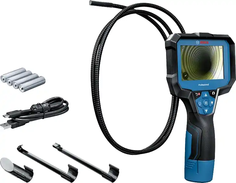 Bosch Bleu 0601241500 GIC 12V-4-23 C Kit caméra d‘inspection 4x 1.5V LR6 AA et câble USB