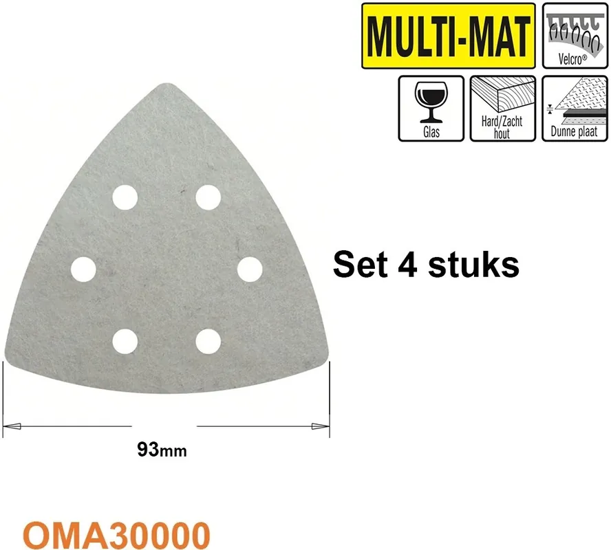 CMT OMA30000-x4 Plateau de ponçage poli avec système Velcro 4 pièces