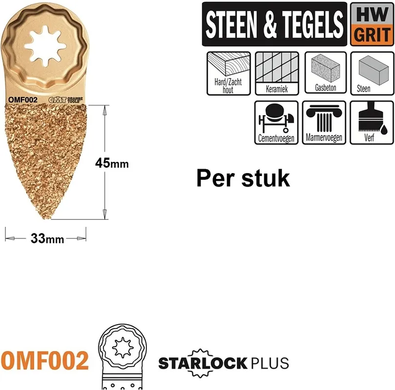 CMT OMF002-X1 HW Râpe à grains 45 mm 1 pièce