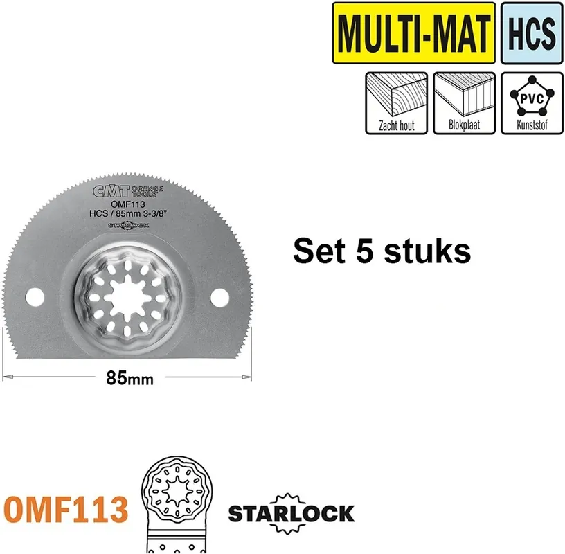 CMT OMF113-X5 Lame de scie ronde pour matériaux tendres 85 mm 5 pièces