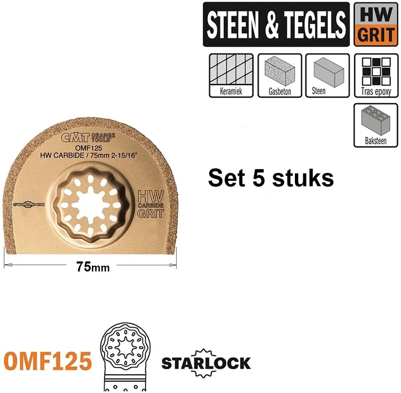 CMT OMF125-X5 Lame de scie ronde HW 75 mm 5 pièces