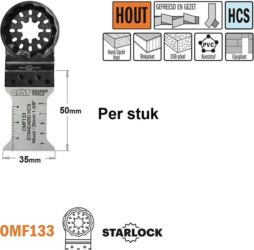 CMT OMF133-X1 Lame de scie multitool pour bois 35 mm 1 Pièce