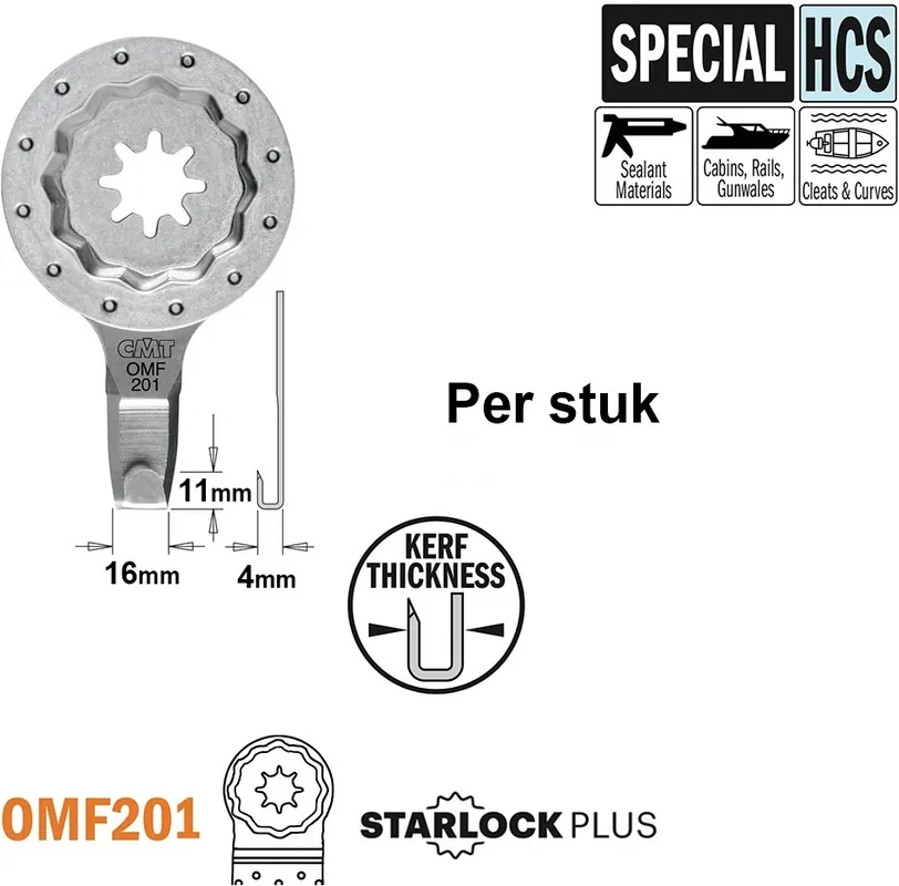 CMT OMF201-X1 Couteau angulaire 4 mm 1 pièce