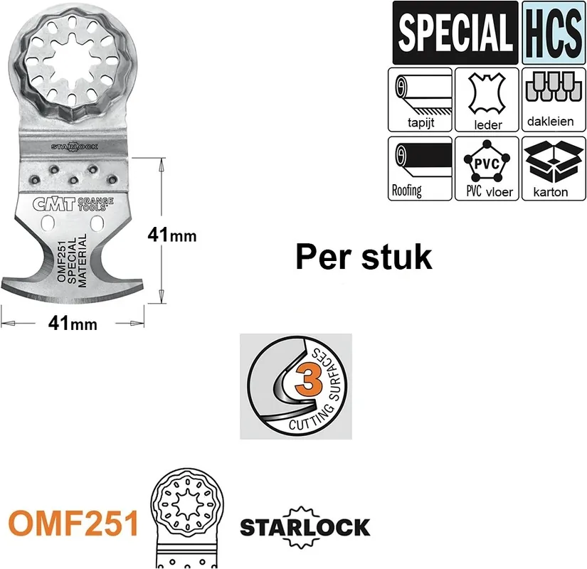 CMT OMF251-X1 Lame multiple à trois tranchants 41 mm 1 pièce