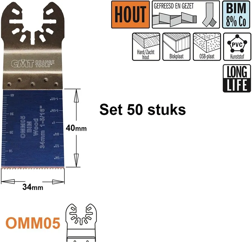 CMT OMM05-x50 Lame de scie pour bois 34 mm 50 pièces