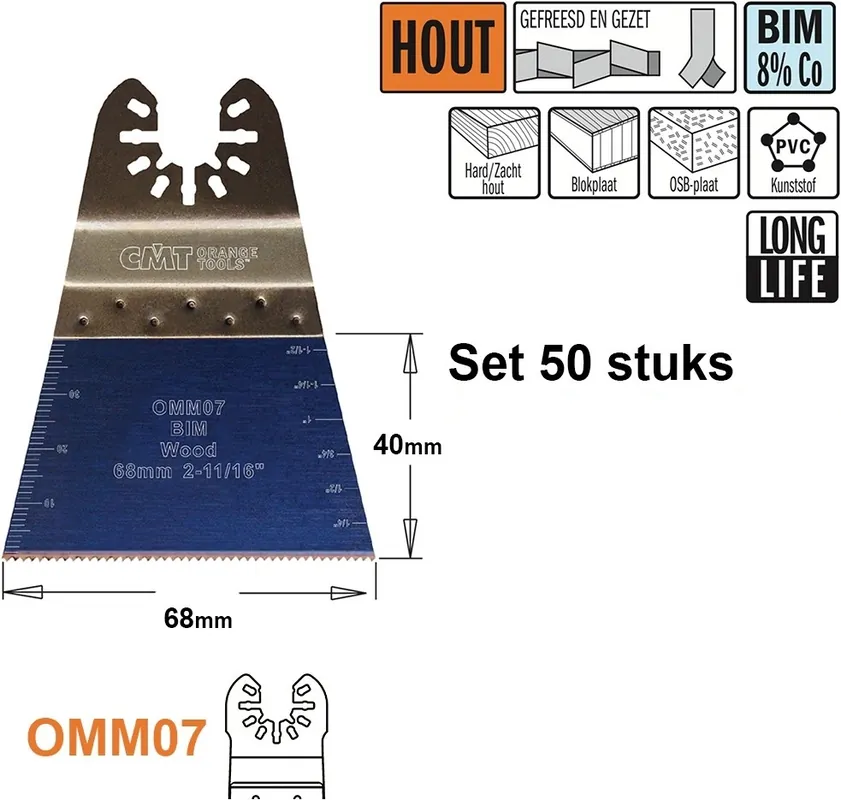 CMT OMM07-x50 Lame de scie pour bois 68 mm 50 pièces