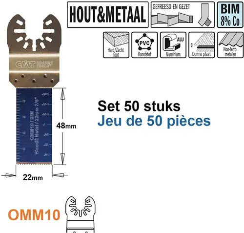 CMT OMM10-x50 Lame de scie pour bois et métal, 22mm