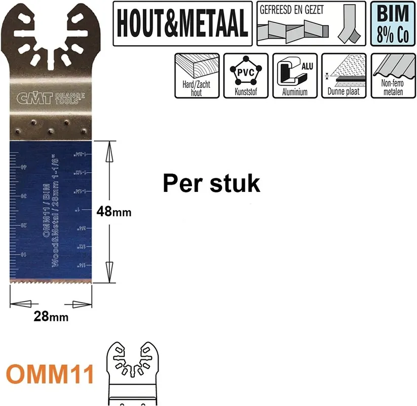 CMT OMM11-x1 Lame de scie multi-usages pour bois et métal 28 mm 1 pièce