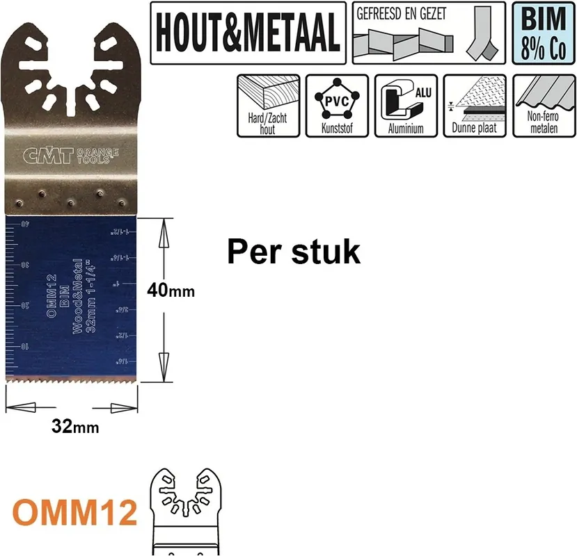 CMT OMM12-x1 Lame de scie multitool pour bois et métal 32 mm 1 pièce
